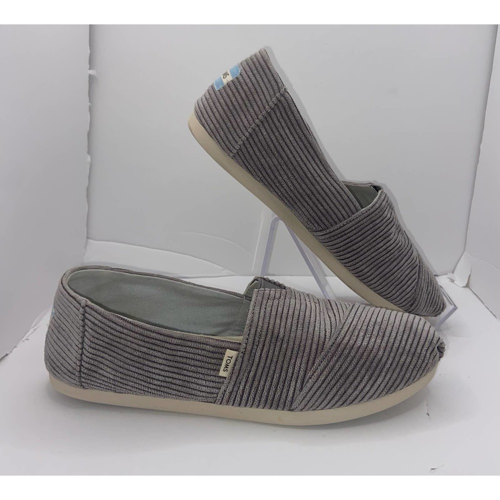 TOMS Alpargata Women’s Gray Corduroy Slip-On Flats Size 7 - Picture 3 of 10